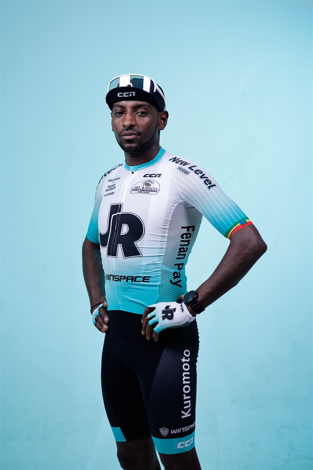 Rider portrait in JR kit